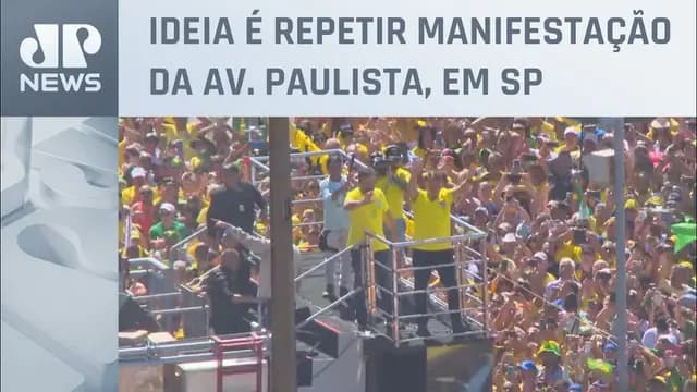 Ex-presidente Jair Bolsonaro realiza ato em Copacabana, no RJ