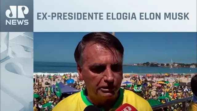 Bolsonaro faz críticas a Lula e STF em protesto no RJ